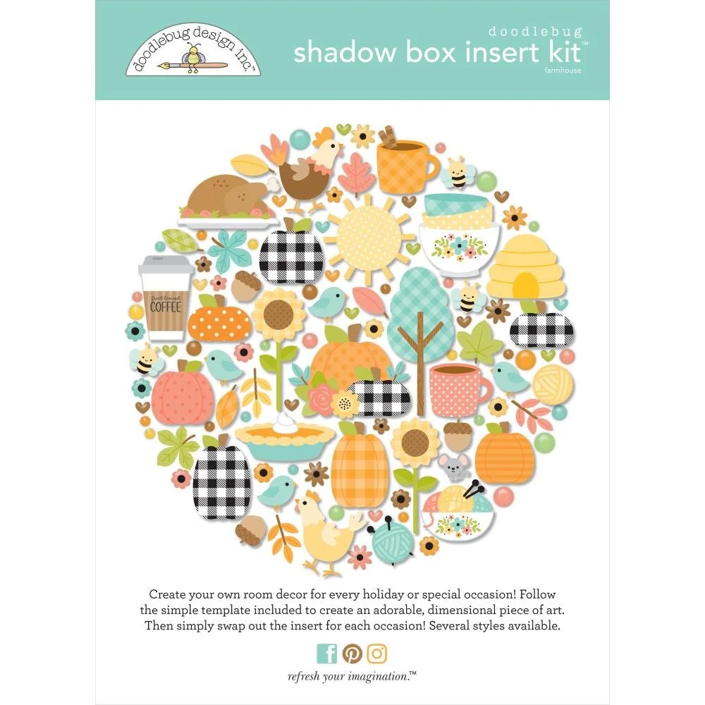 Doodlebug Design Shadow Box Insert Kit Farmhouse