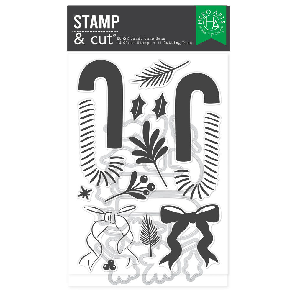 Hero Arts Candy Cane Swag Stamp & Cut Set