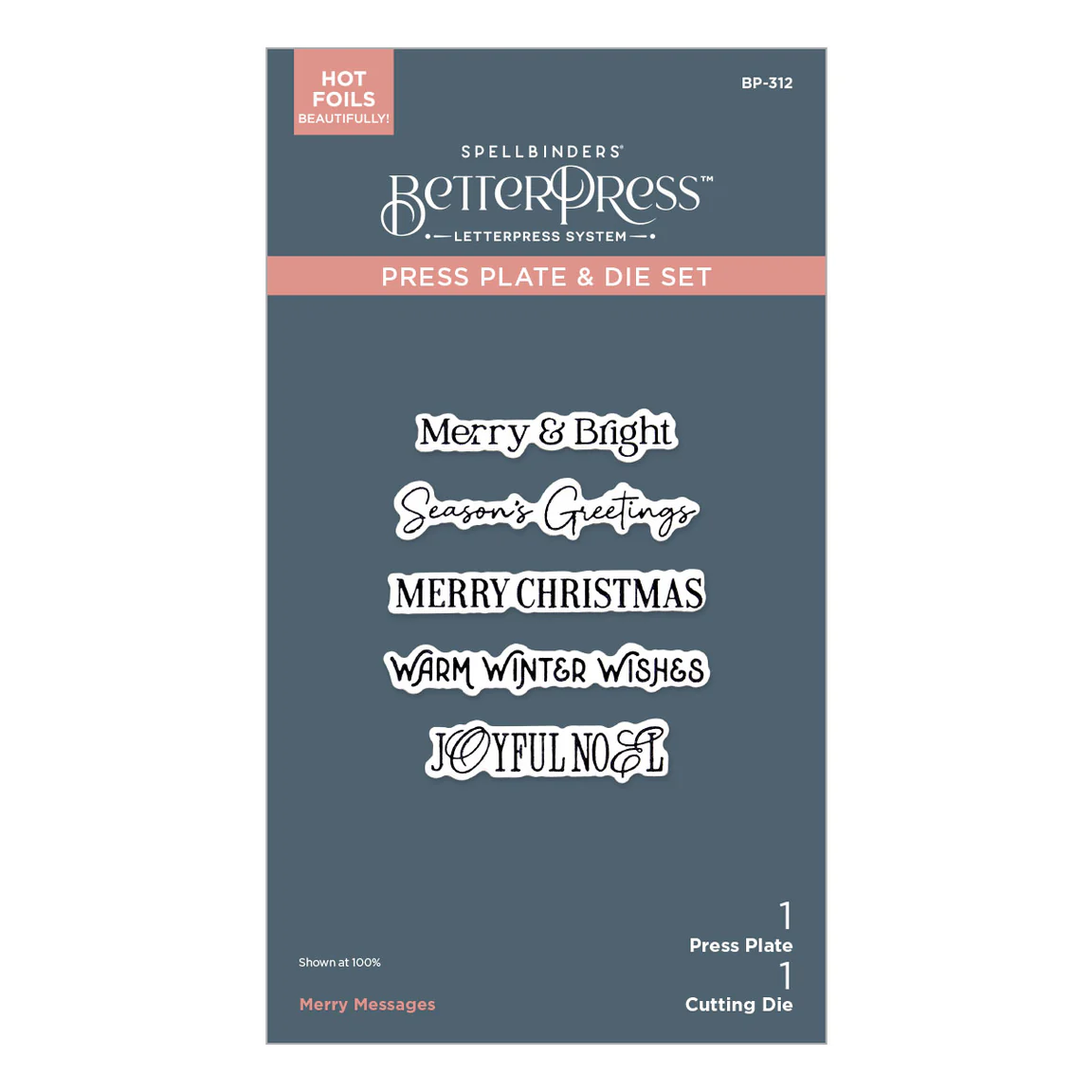 Spellbinders Merry Messages Plate & Die Set