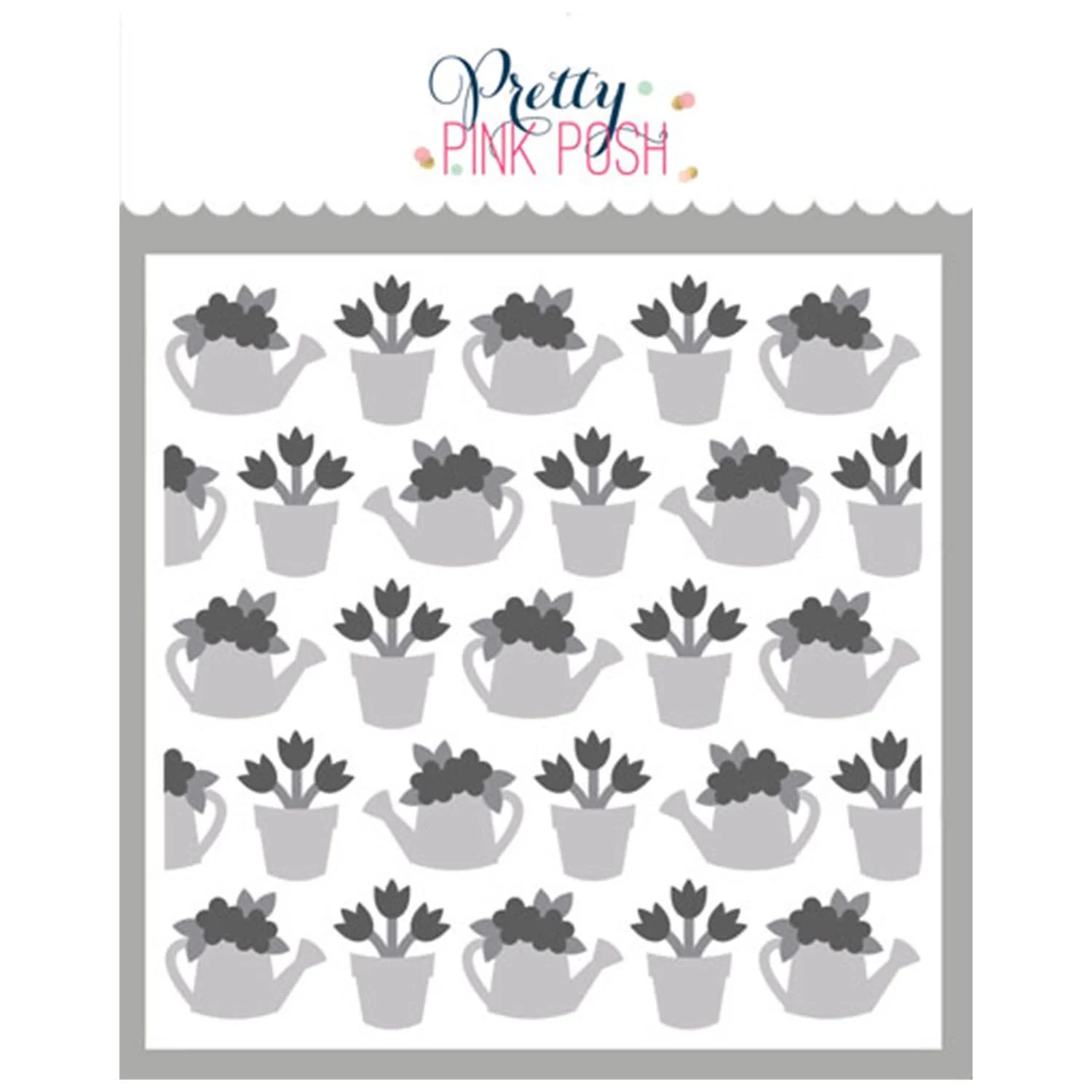 Pretty Pink Posh Layered Watering Can Stencils