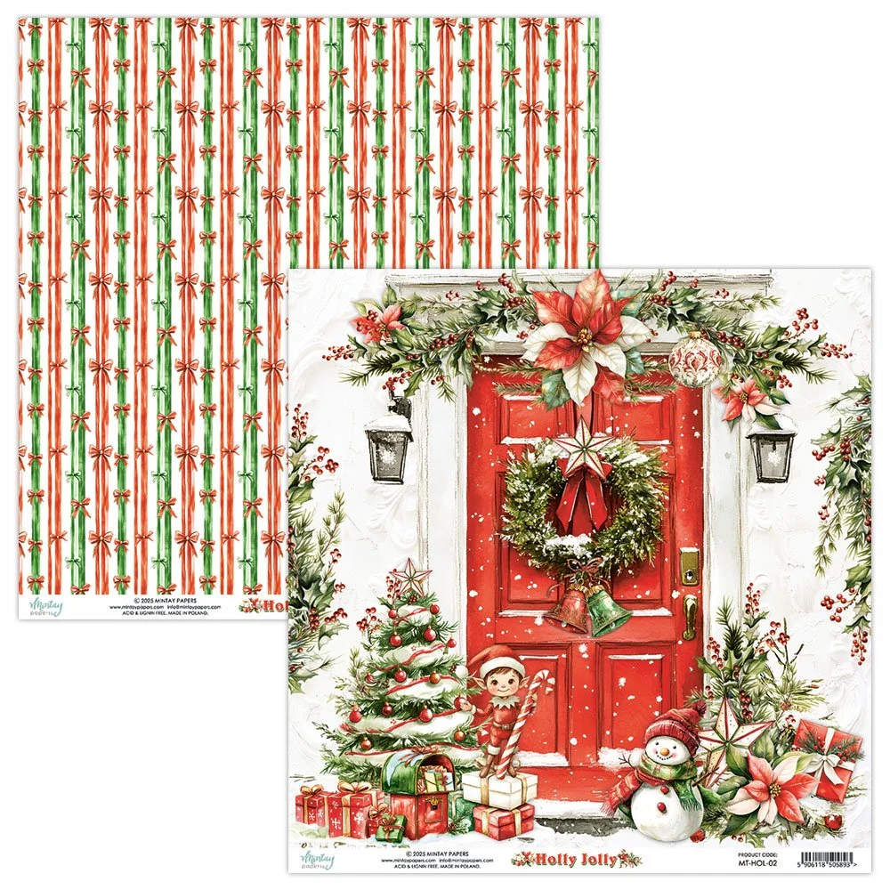Mintay Holly Jolly 12" x 12" Paper 02