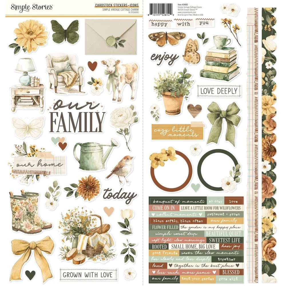 *Pre-Order* Simple Stories Cottage Charm Icons Stickers