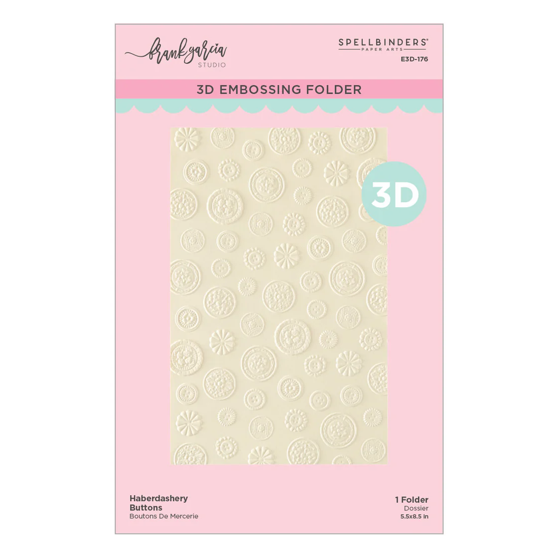 Spellbinders Buttons & Keepsakes by Frank Garcia® Haberdashery Buttons 3D Embossing Folder