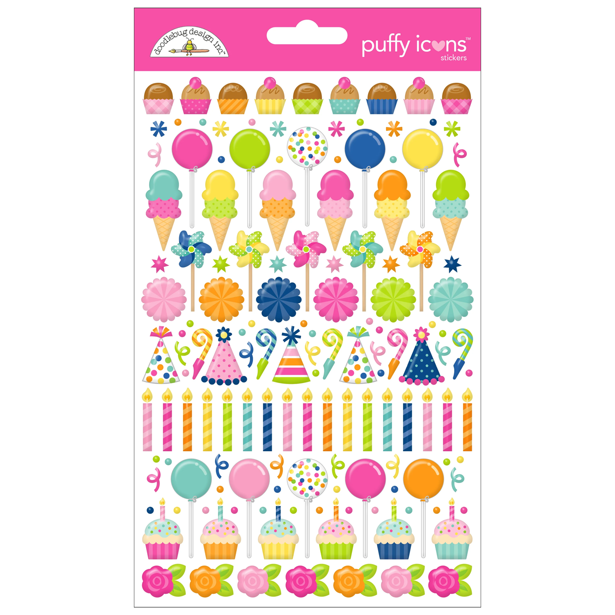 *Pre-Order* Doodlebug Cupcakes & Candles Puffy Icons Stickers