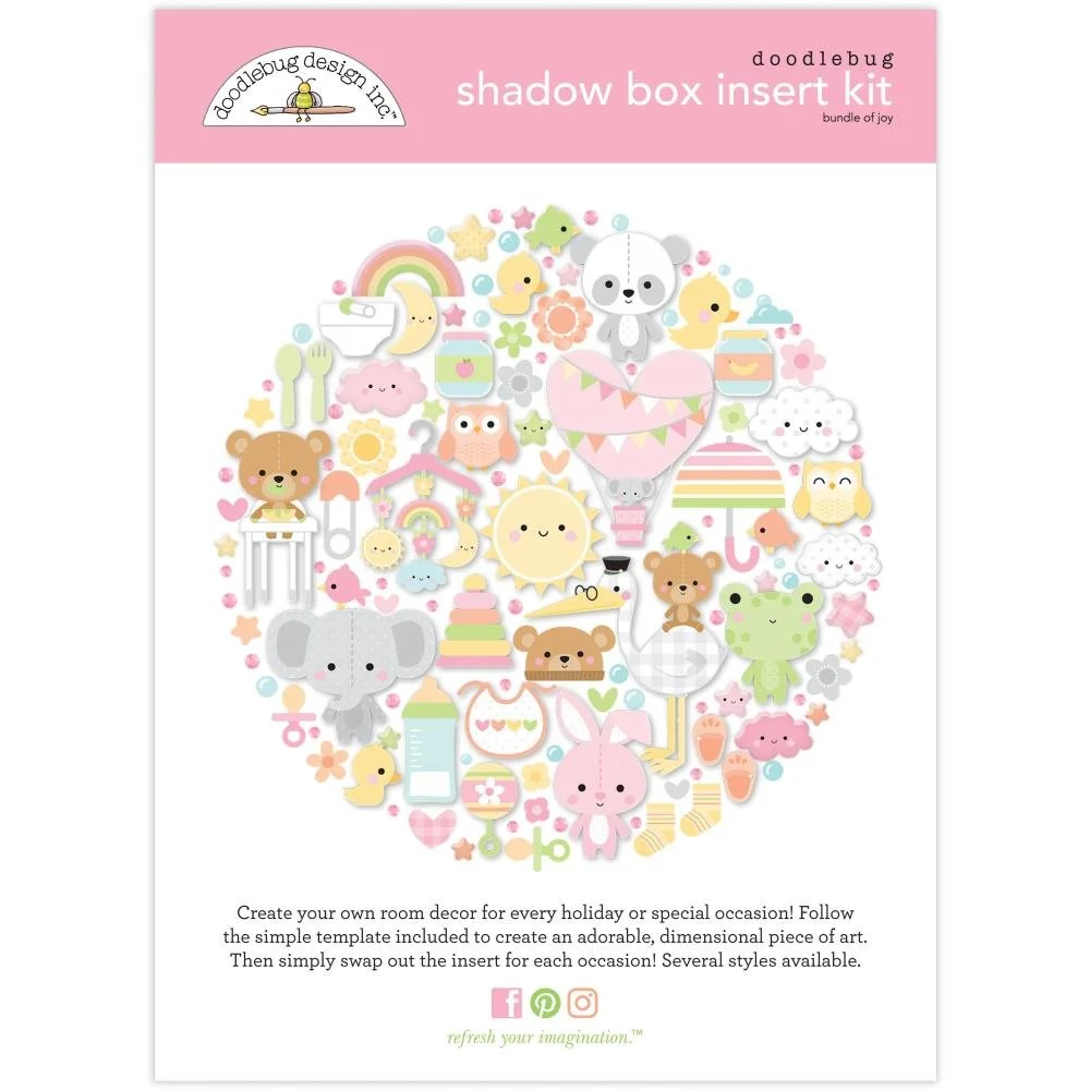 Doodlebug Design Shadow Box Insert Kit Bundle Of Joy