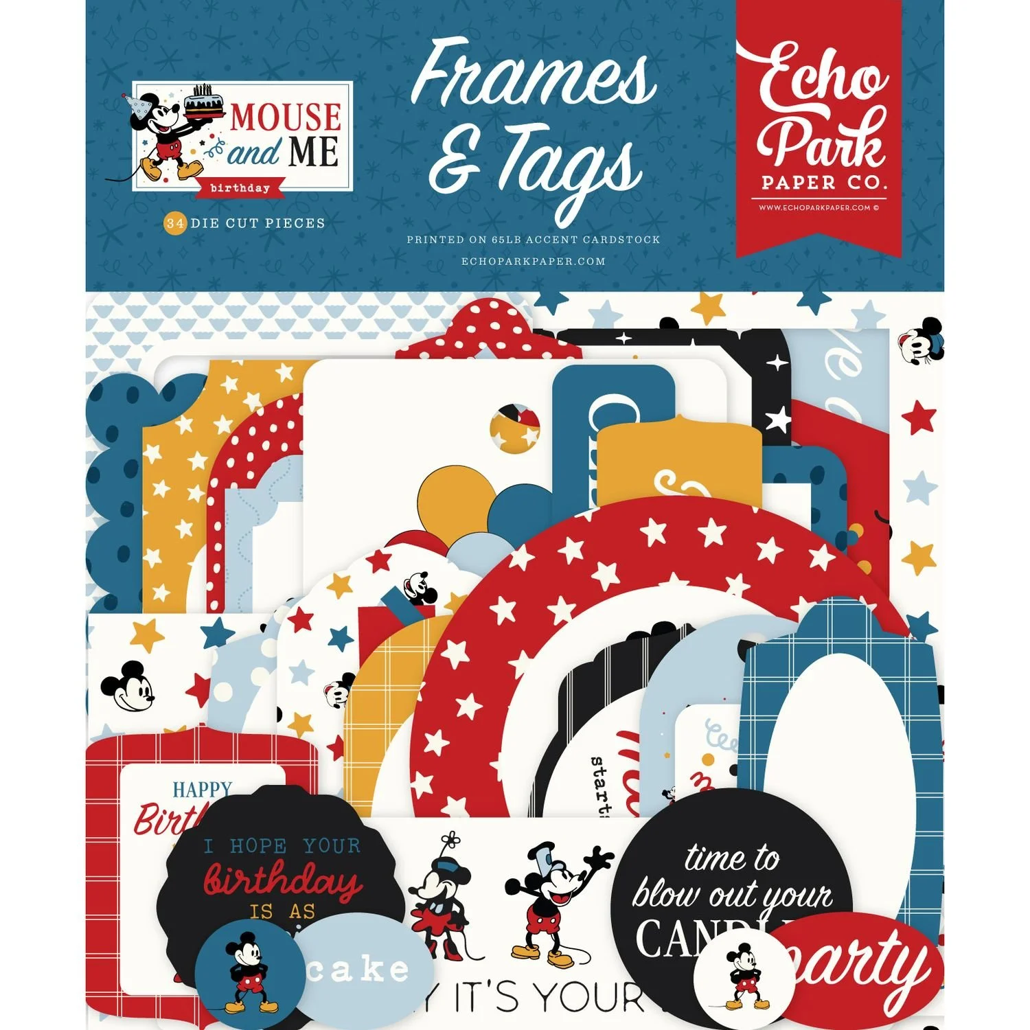 *Pre-Order* Echo Park Mouse & Me Birthday Frames & Tags
