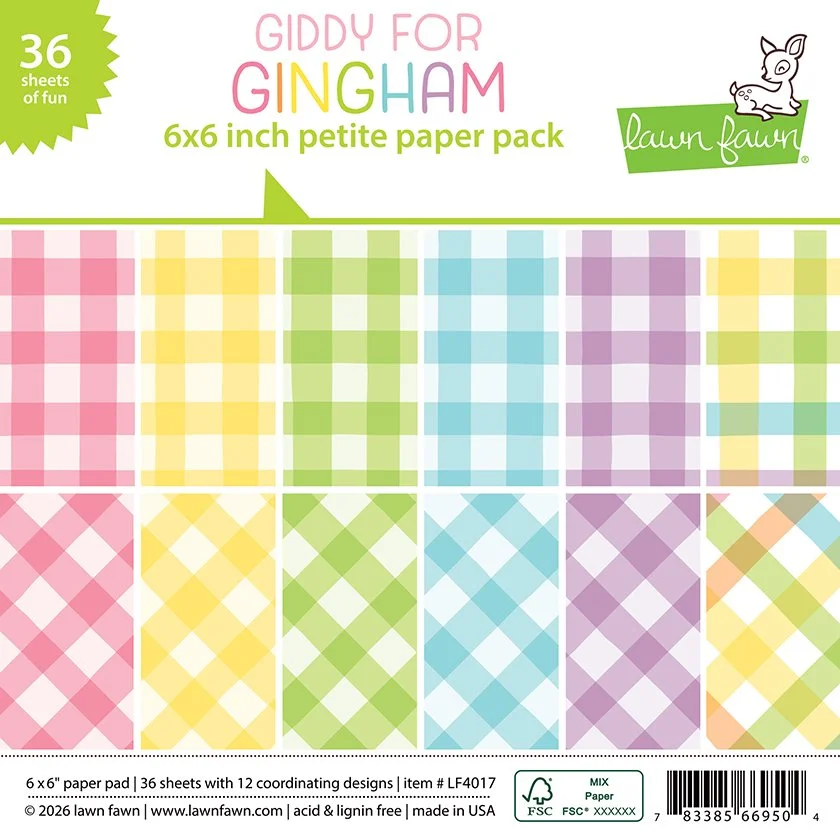 Lawn Fawn giddy for gingham petite paper pack