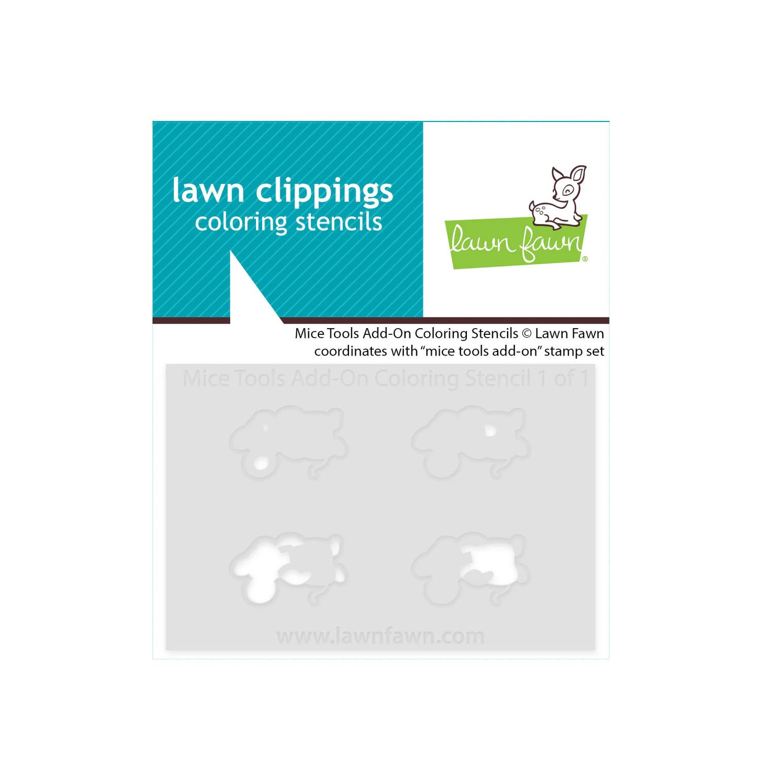 Lawn Fawn Mice Tools Add-on Coloring Stencil