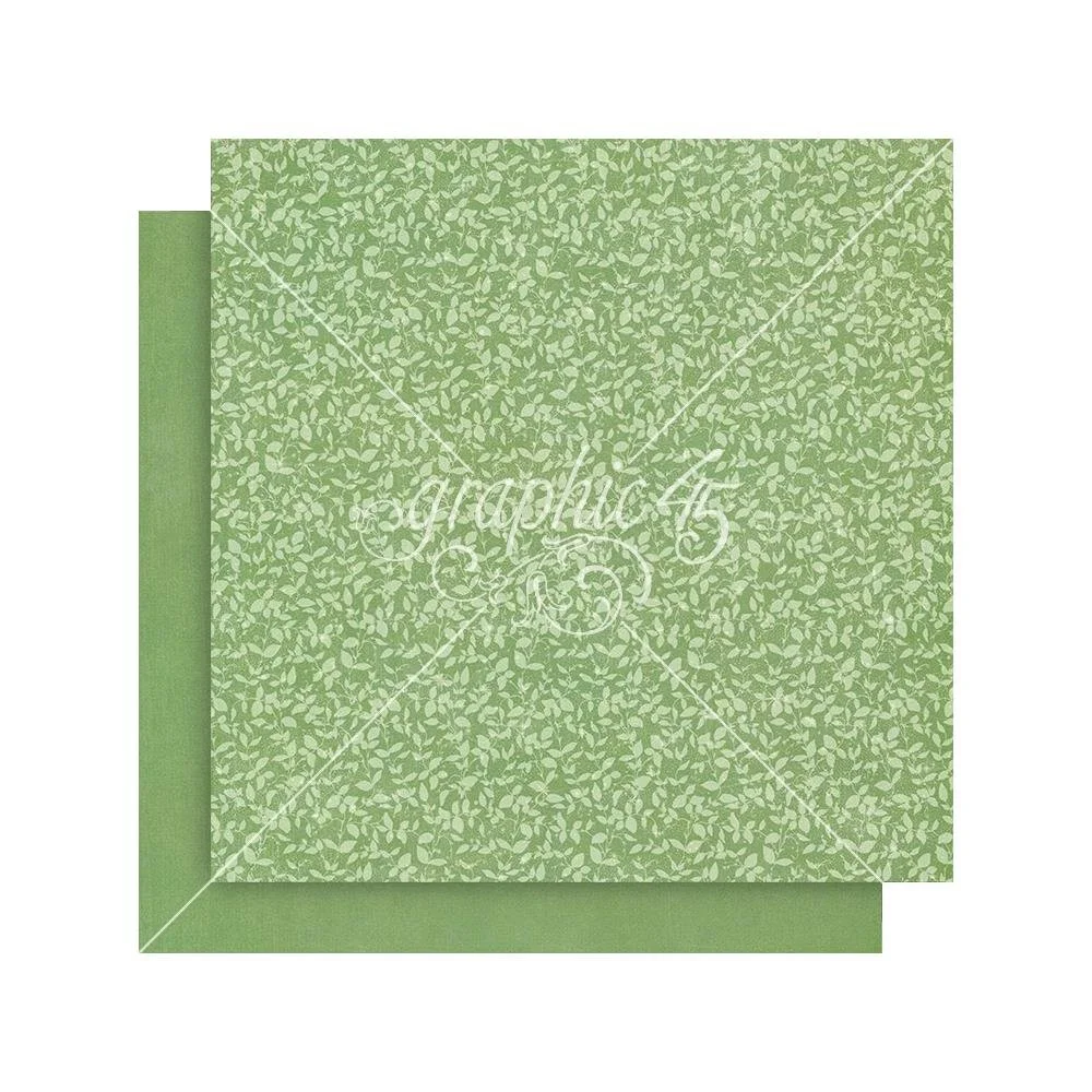 Graphic 45 Fairy Boutique 12" x 12" Paper Spring Green Pattern & Solid