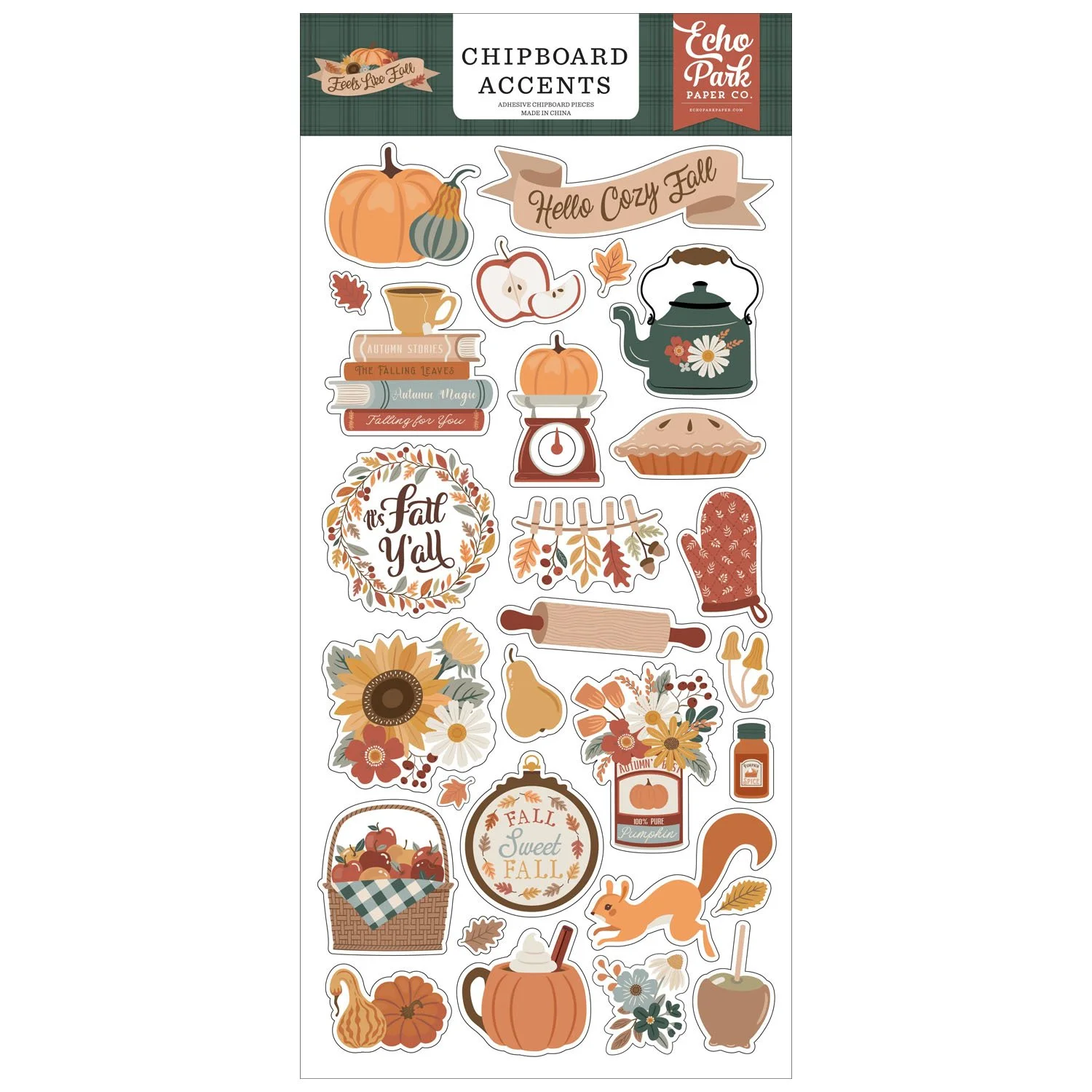 *Pre-Order* Echo Park Feels Like Fall 6x13 Chipboard Accents