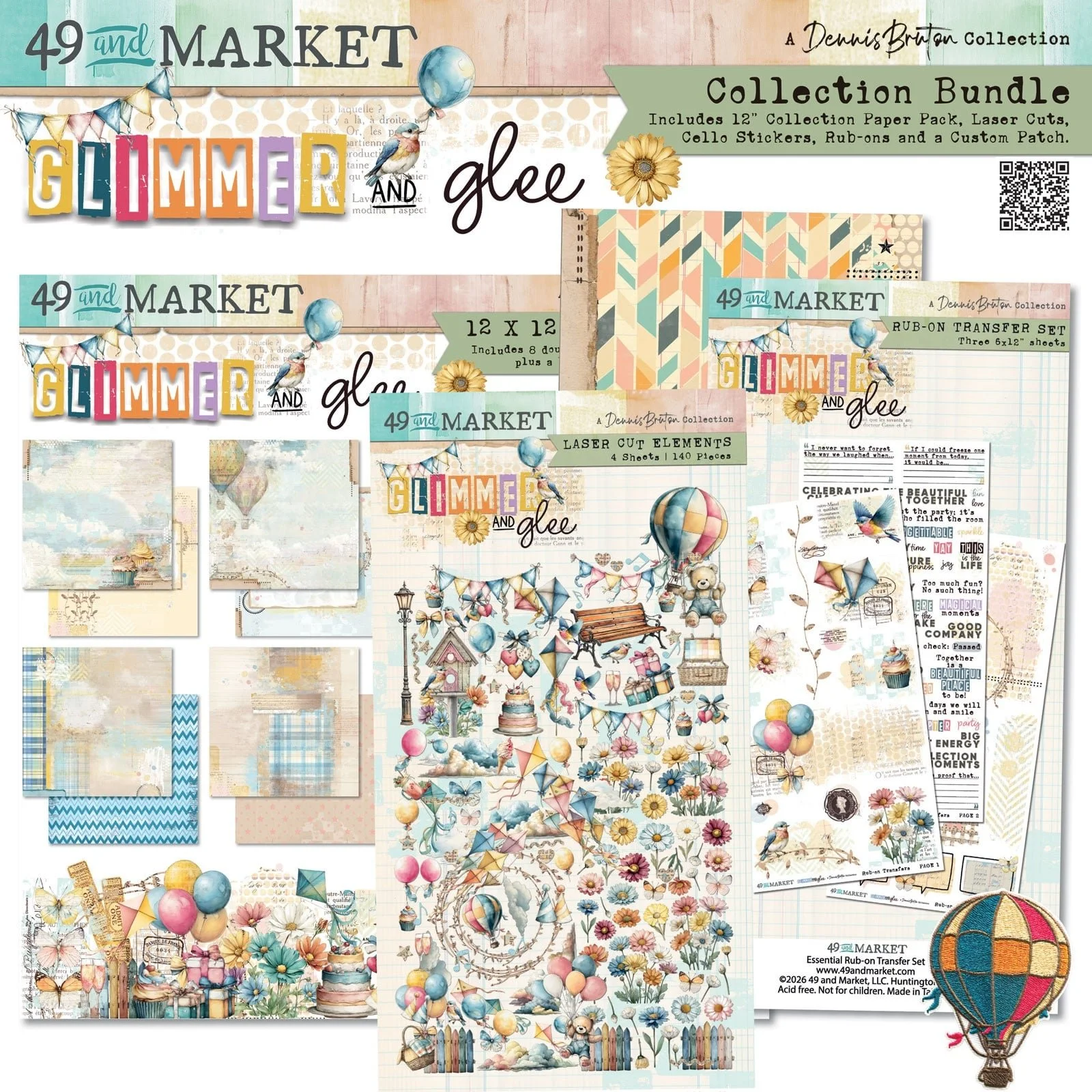 *Pre-Order* 49 & Market Glimmer & Glee 12" x 12" Collection Bundle with Patch