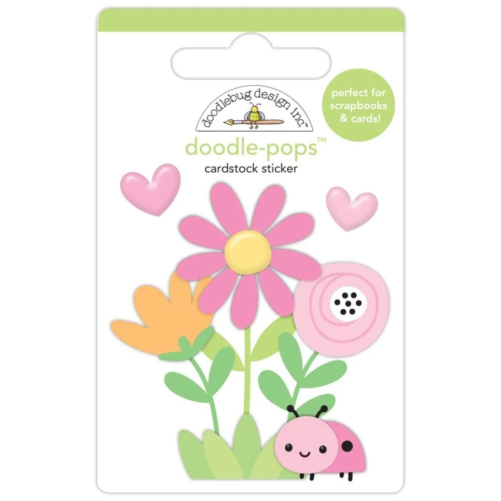 Doodlebug Butterfly Kisses Doodlepops Sticker Ladybug Garden
