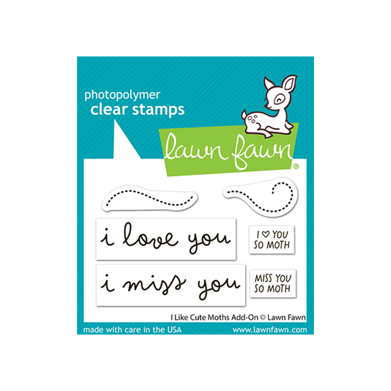 Lawn Fawn Clear Stamps i like cute moths add-on