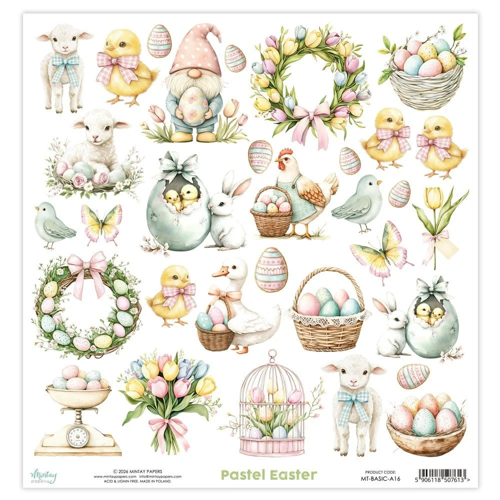 Mintay Basics 12" x 12" Elements Sheet Pastel Easter