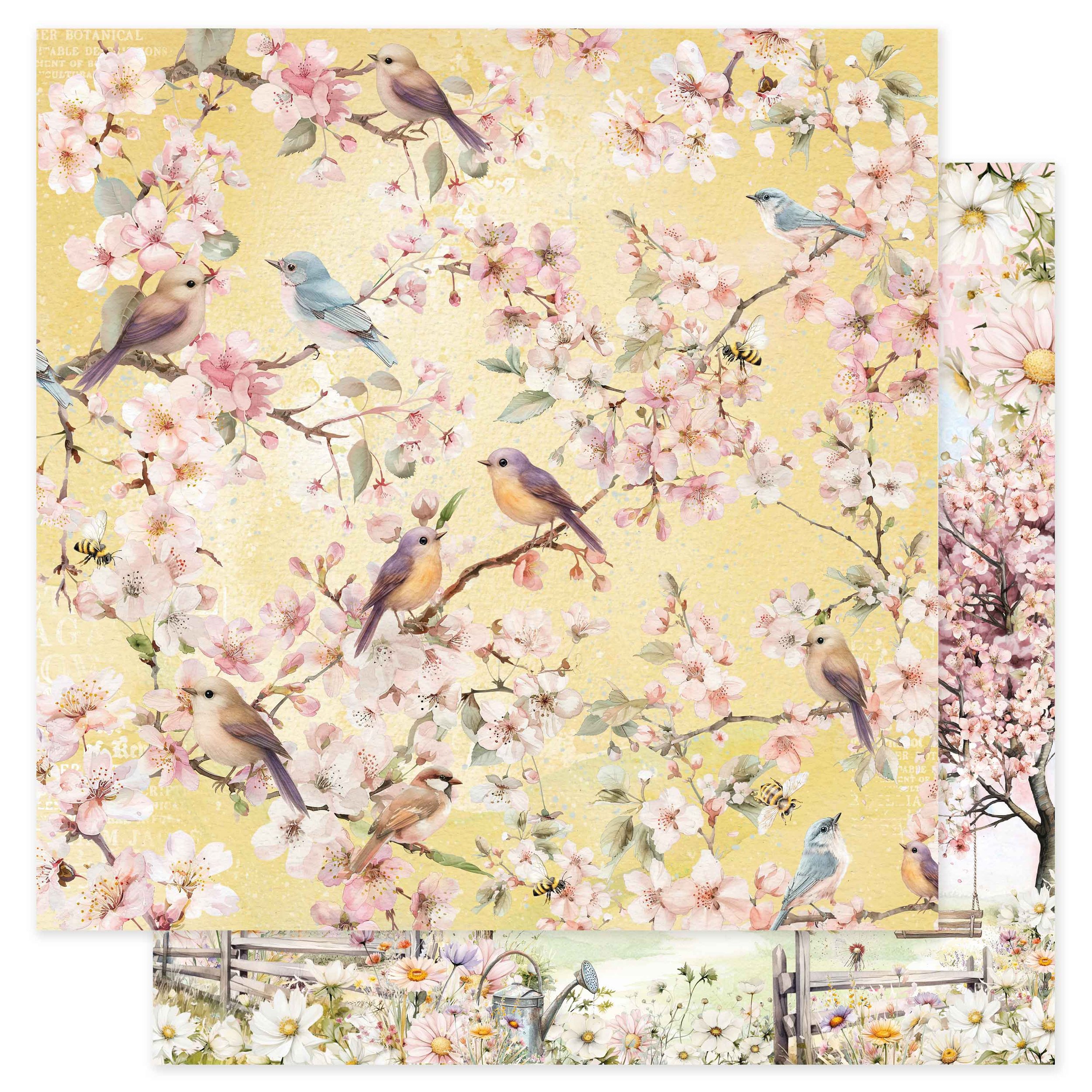 Prima Among the Wildflowers Collection 12x12 Sheet Birdsong in Bloom