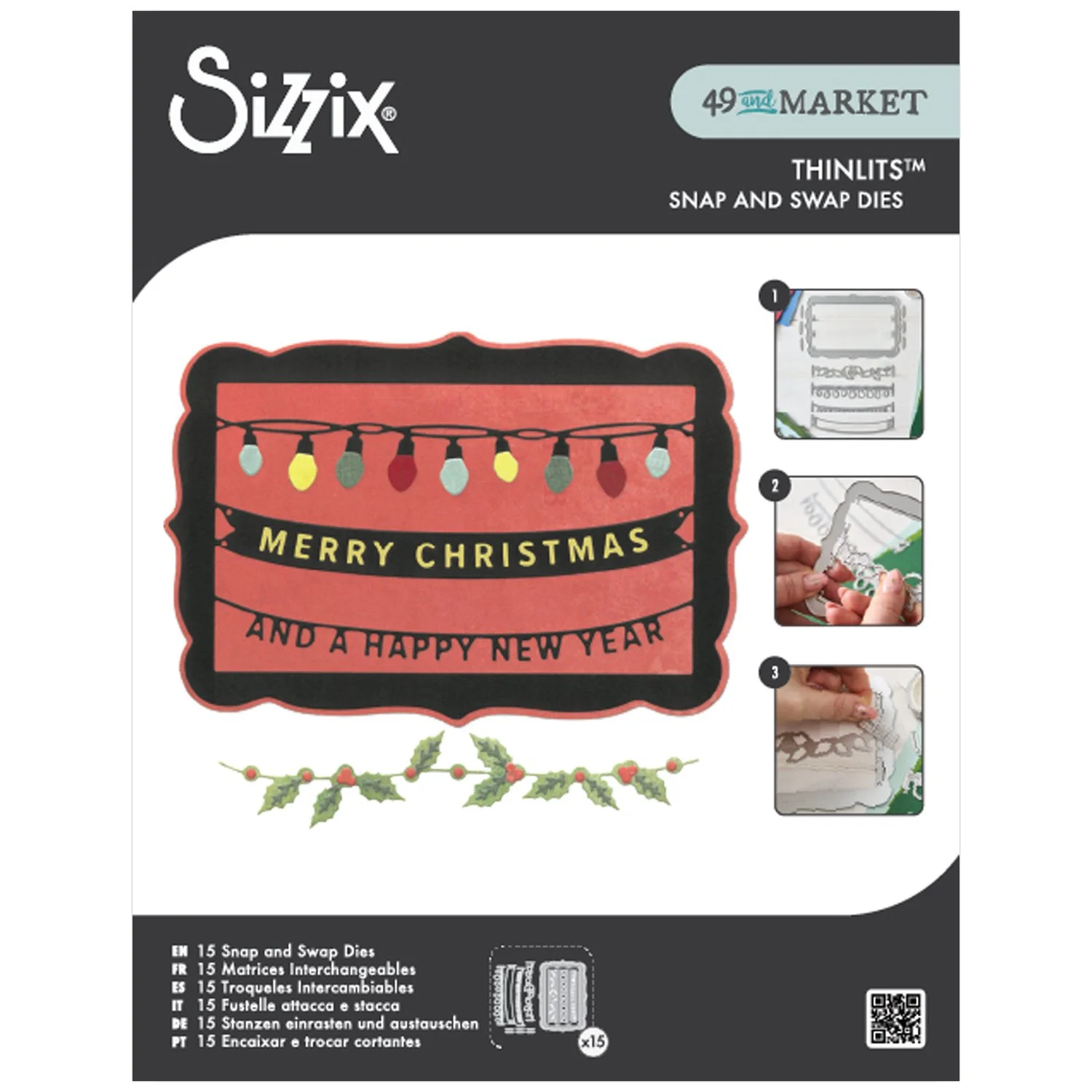 Sizzix Thinlits Die Set By 49 And Market Snap And Swap Merry Christmas
