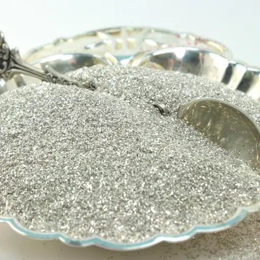 German Glass Glitter Fine Silver 90 Grit 25g