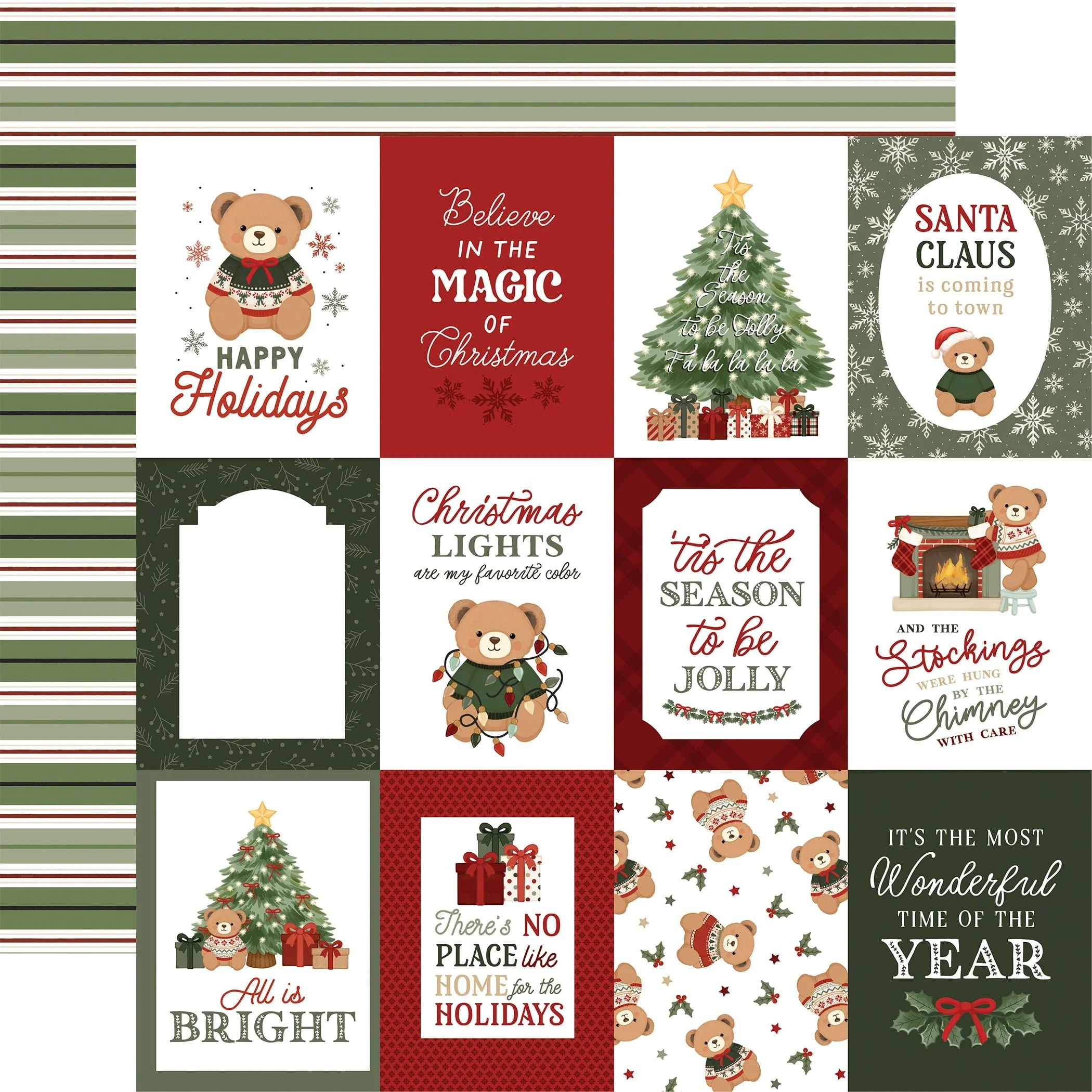*Pre-Order* Carta Bella Have A Beary Christmas 12" x 12" Paper 3" x 4" Journaling Cards