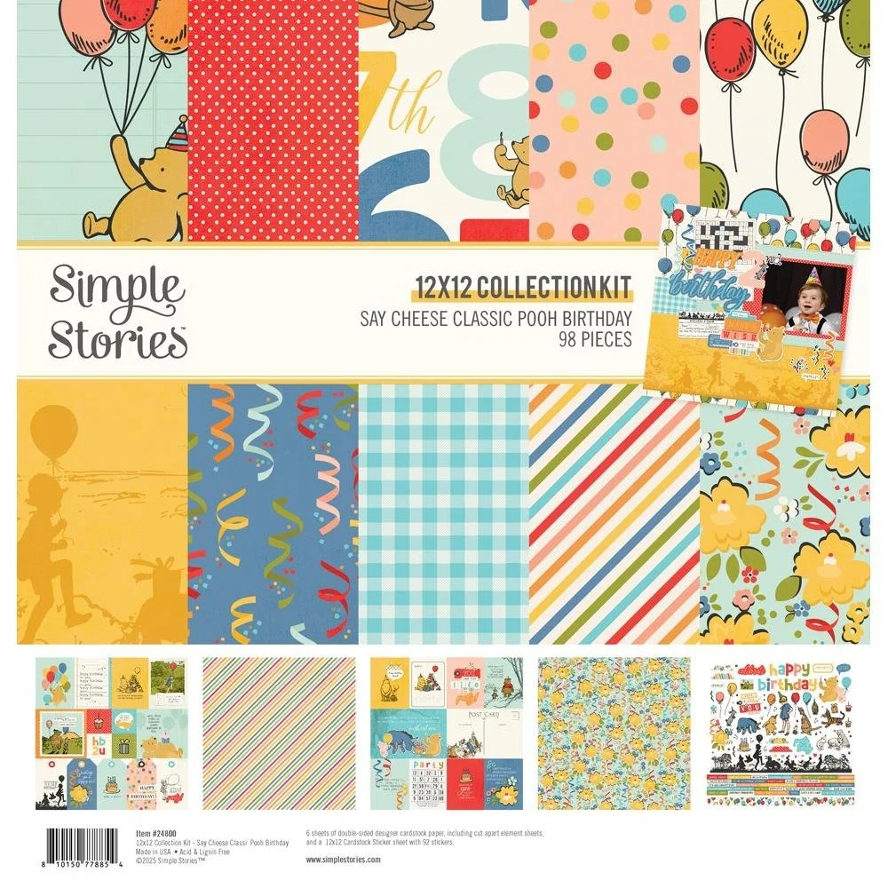 Simple Stories Say Cheese Classic Pooh Birthday 12" x 12" Collection Pack