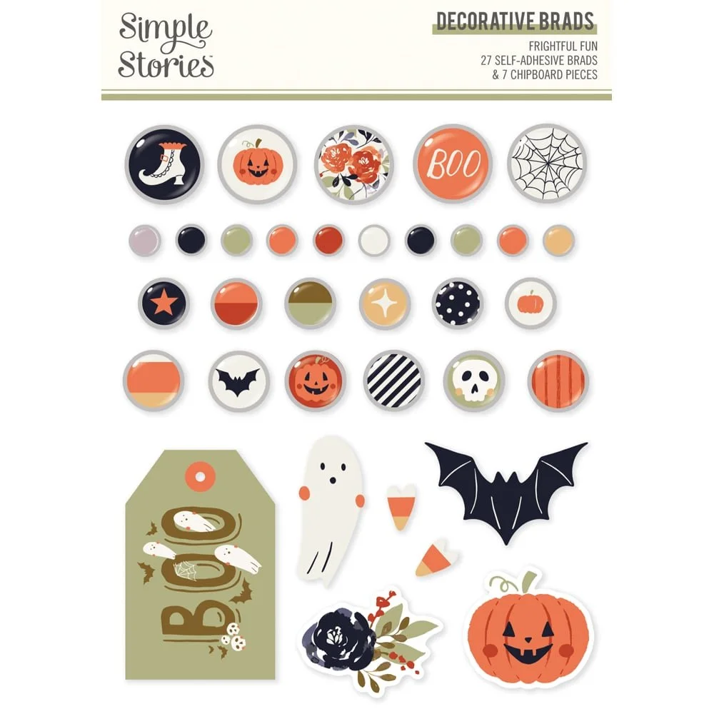 *Pre-Order* Simple Stories Frightful Fun Decorative Brads