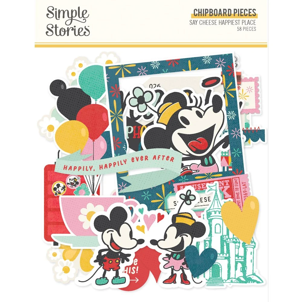 *Pre-Order* Simple Stories Say Cheese Happiest Place Chipboard Pieces
