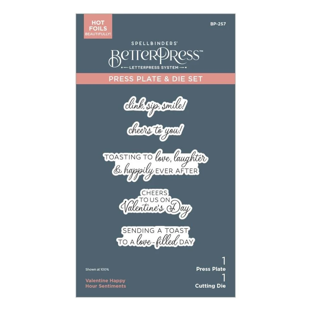 Spellbinders Betterpress Valentine Happy Hour Plate & Die Set
