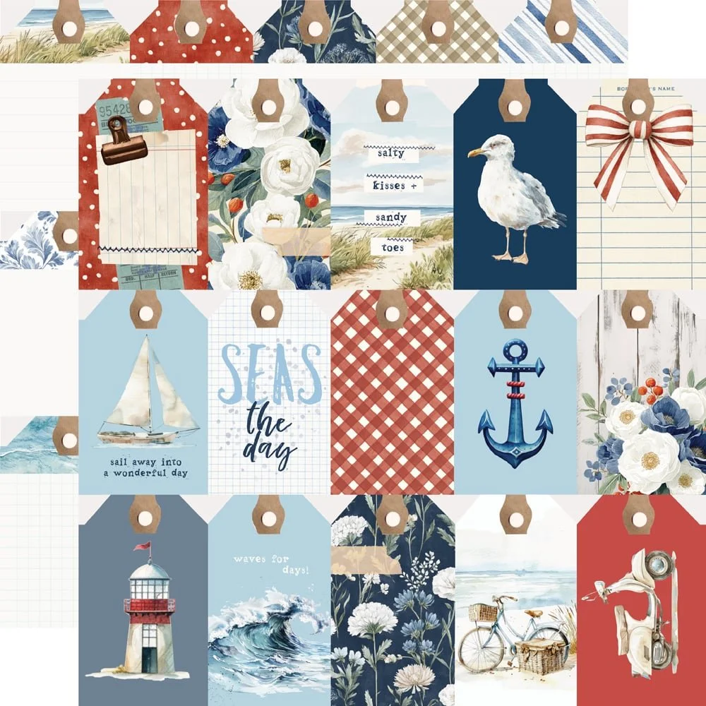 *Pre-Order* Simple Stories Simple Vintage Sand & Sea 12" x 12" Paper Tags Elements