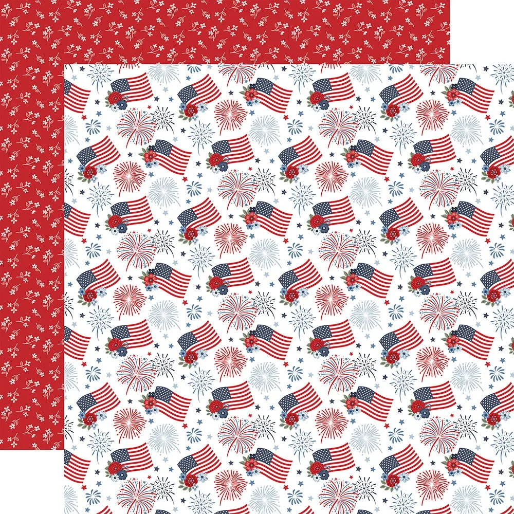 Echo Park All American 12" x 12" Paper Fireworks & Flags
