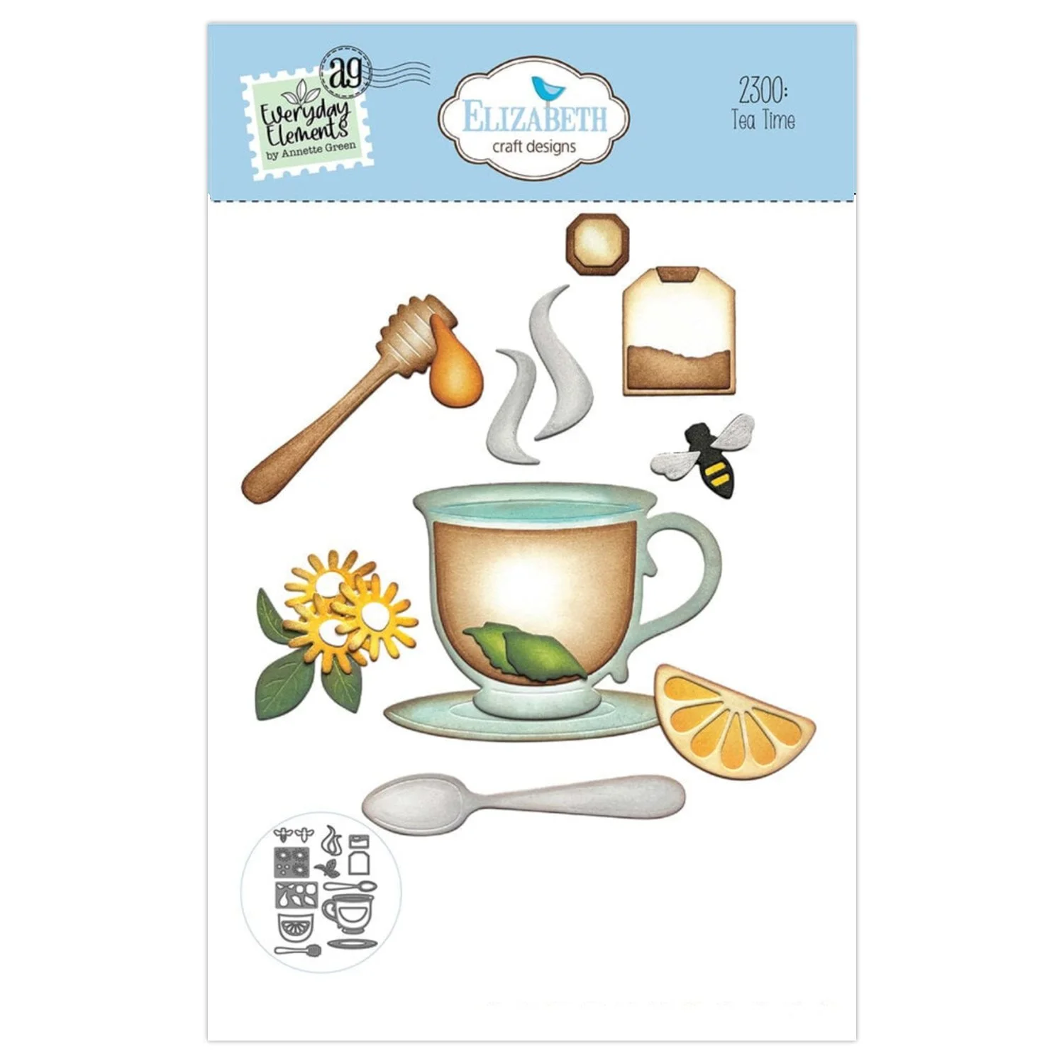 Elizabeth Crafts Designs Metal Dies Tea Time