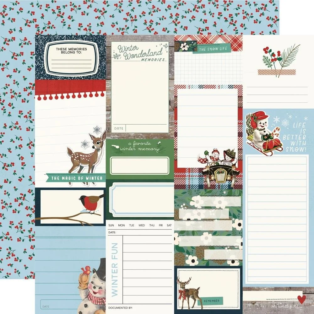 Simple Stories Simple Vintage Flannel Season 12" x 12" Paper Journal Elements