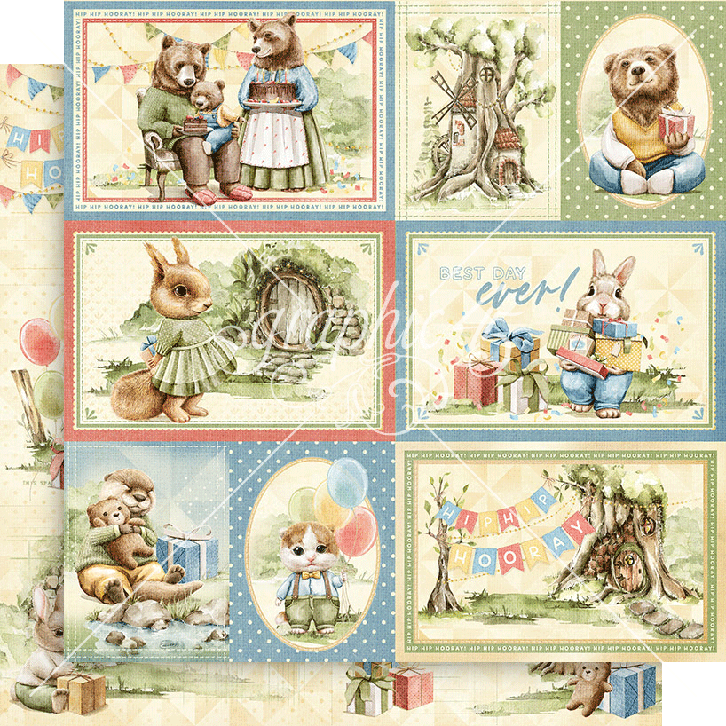 Graphic 45 Hip Hip Hooray 12" x 12" Paper Best Day Ever