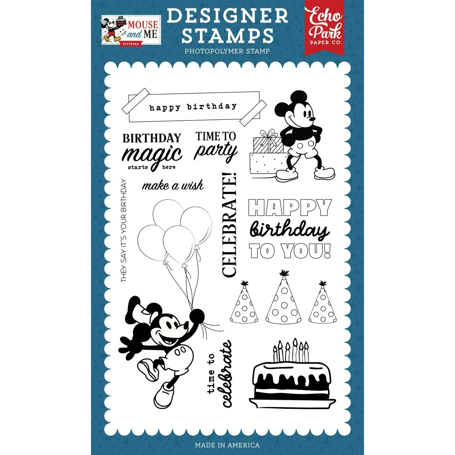 *Pre-Order* Echo Park Mouse & Me Birthday Stamp Celebrate Mouse