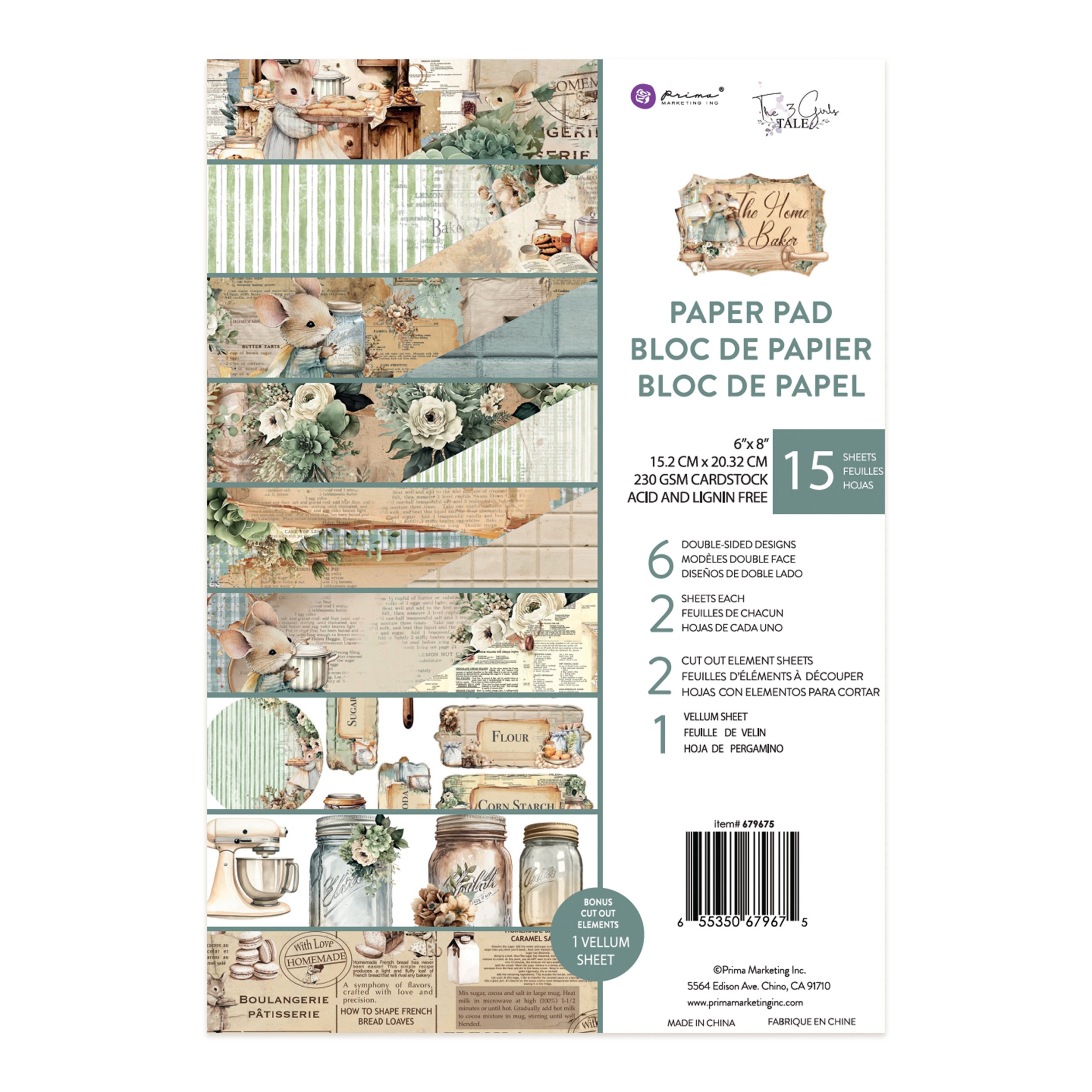 Prima The Home Baker  6" x 8" Paper Pad