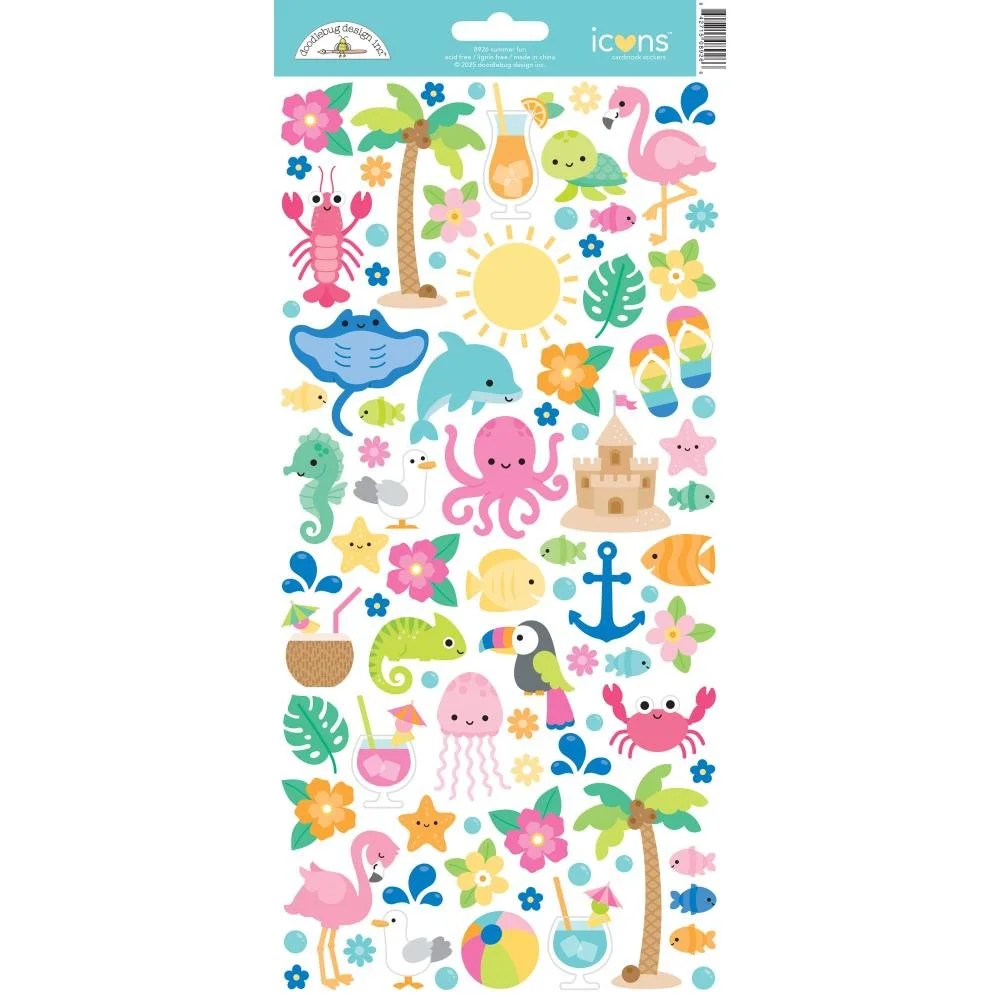 Doodlebug Summer Fun Icons Stickers