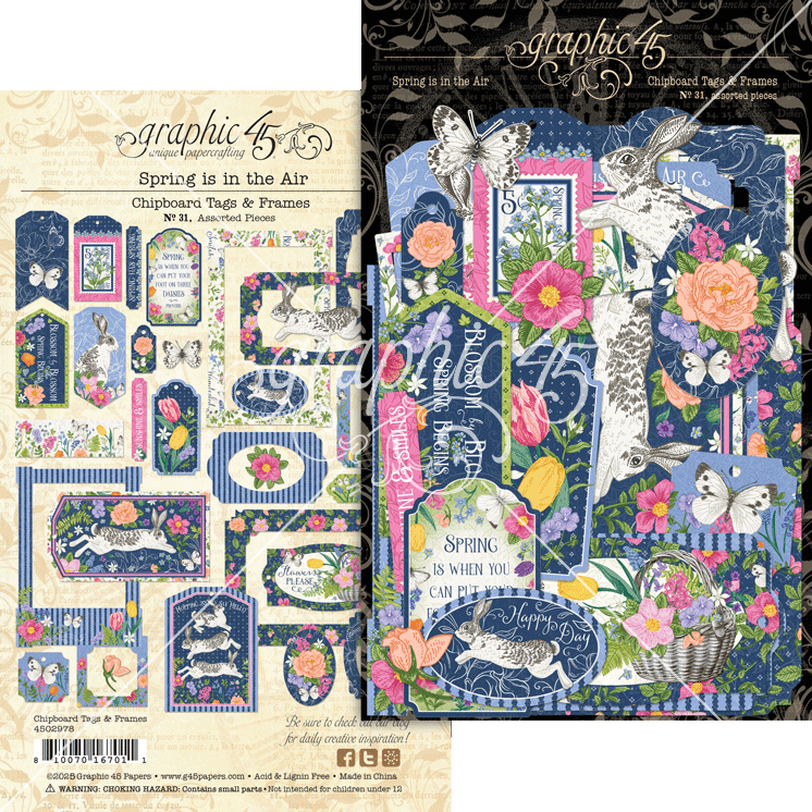 Graphic 45 Spring Is In The Air Tags & Frames