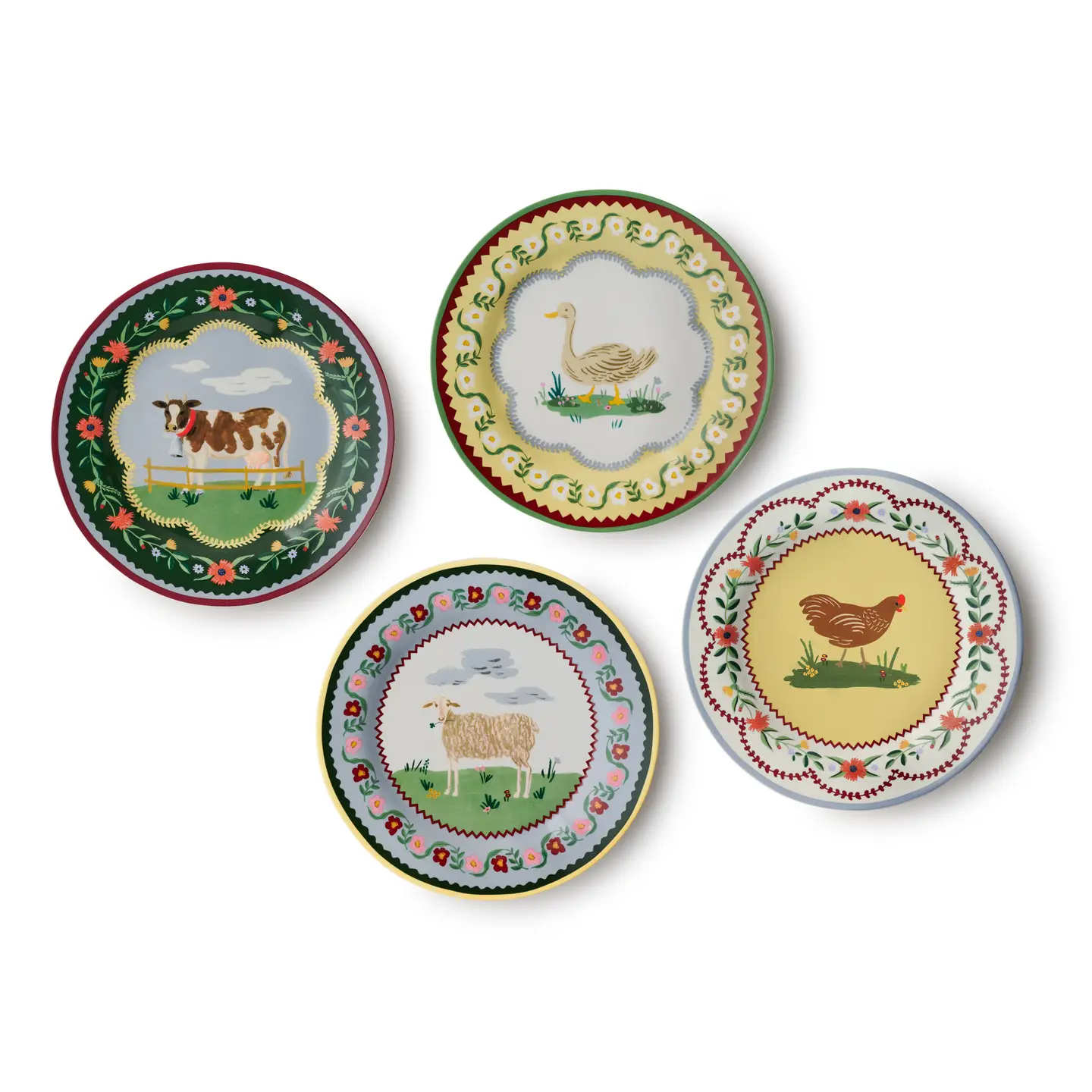 Rifle Paper Co. Home Sweet Home Porcelain Dessert Plate Set