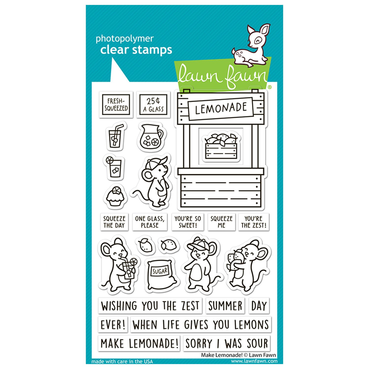 Lawn Fawn Clear Stamps make lemonade!