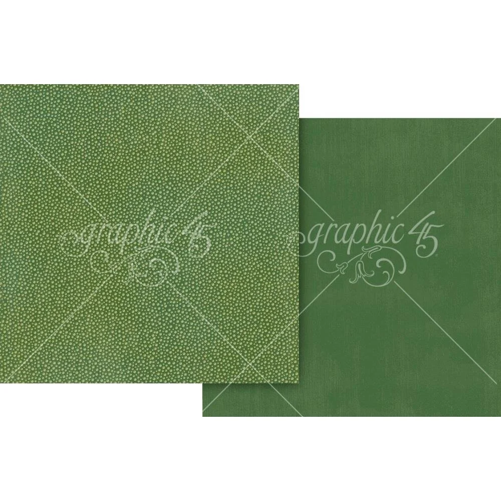 Graphic 45 Wonder Of Oz 12" x 12" Paper Emerald Green Pattern