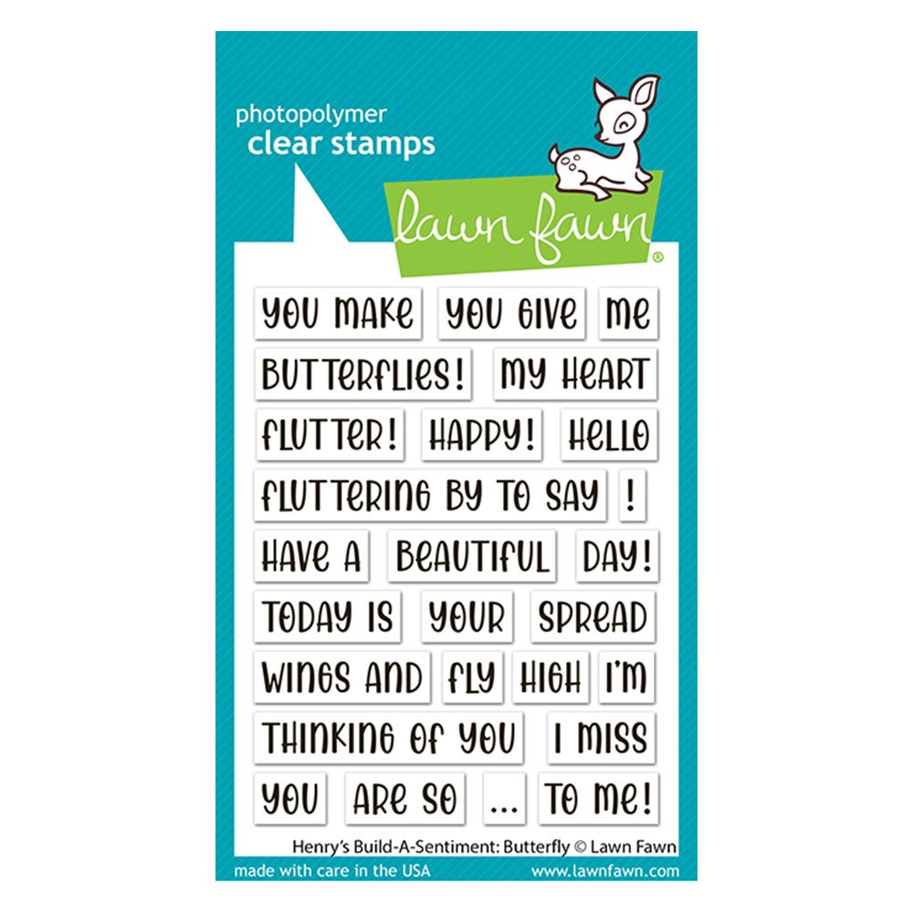 Lawn Fawn Henry's Build-A-Sentiment Butterfly Stamp Set