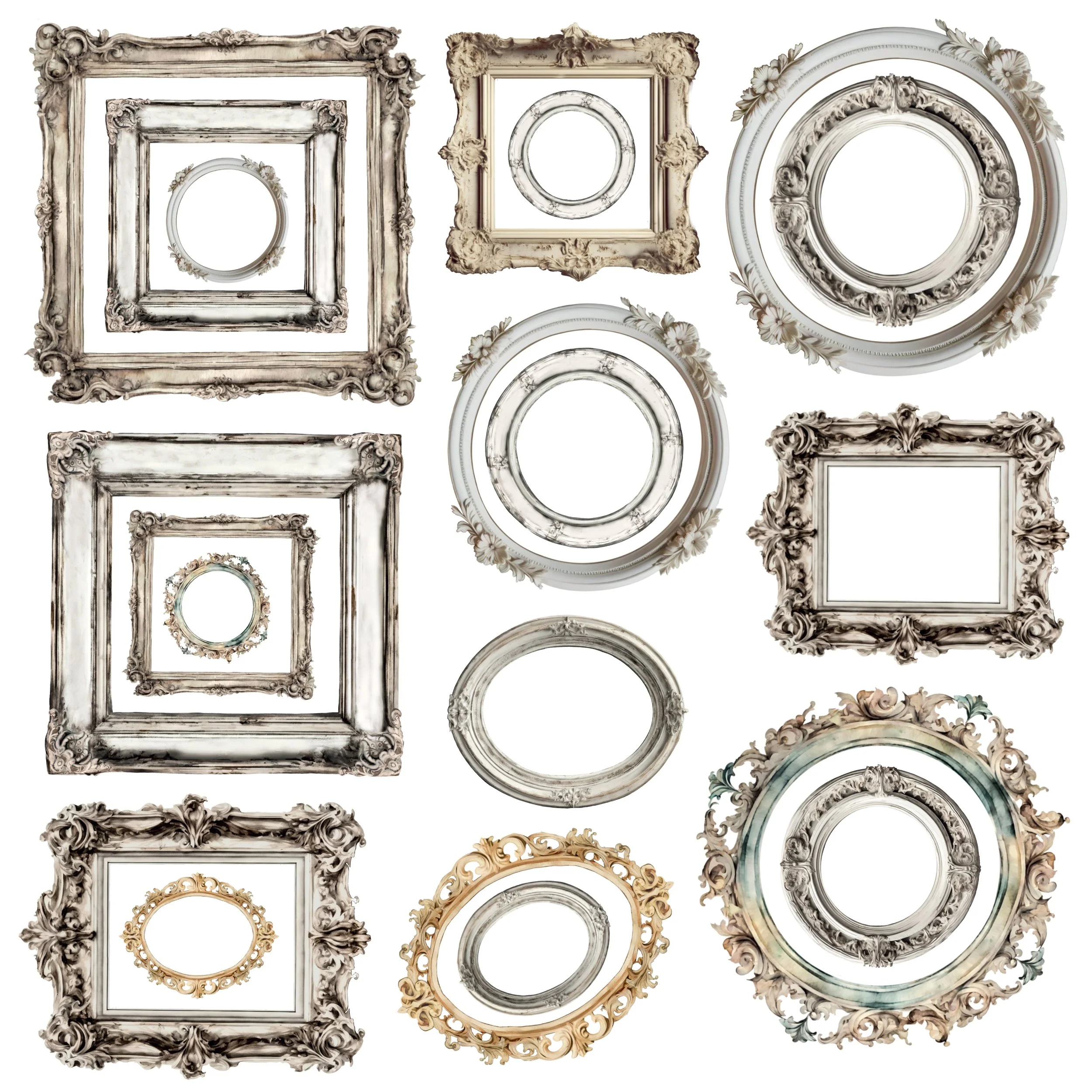 Prima Return To Wonderland Collection Ephemera Vintage Wonderland Frames