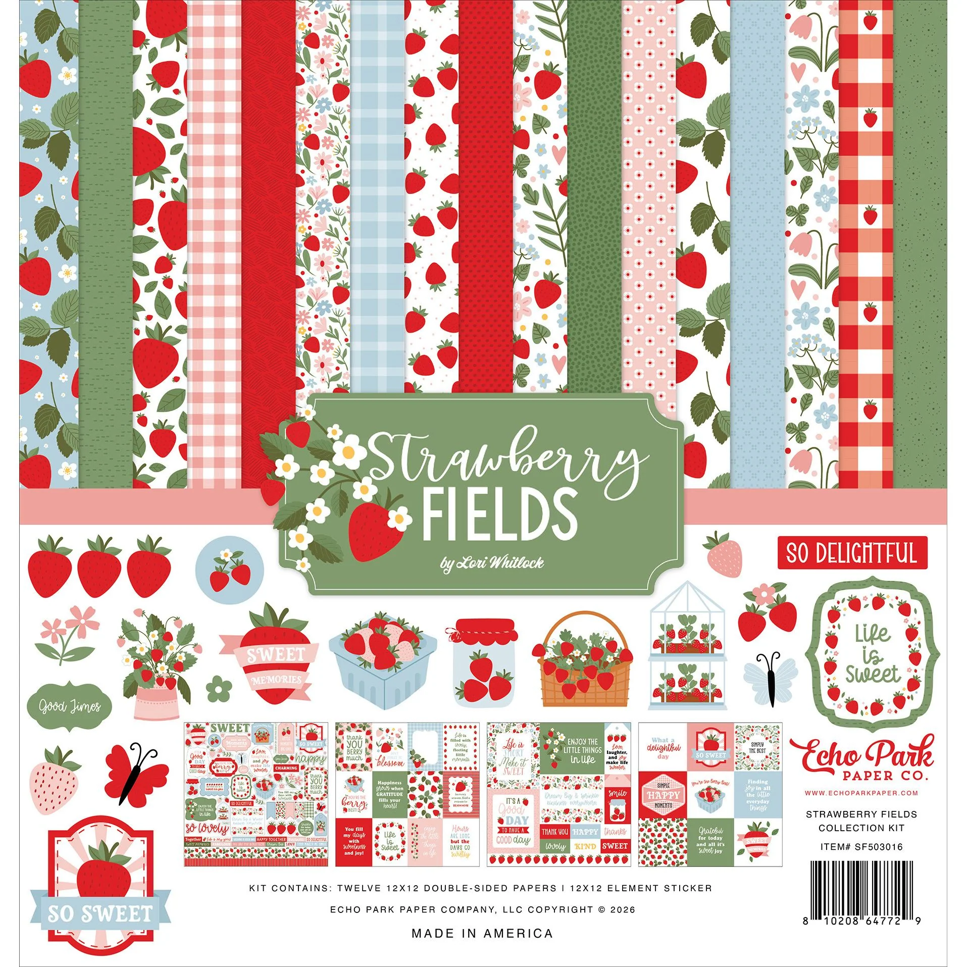 Echo Park Strawberry Fields 12 x 12 Collection Kit