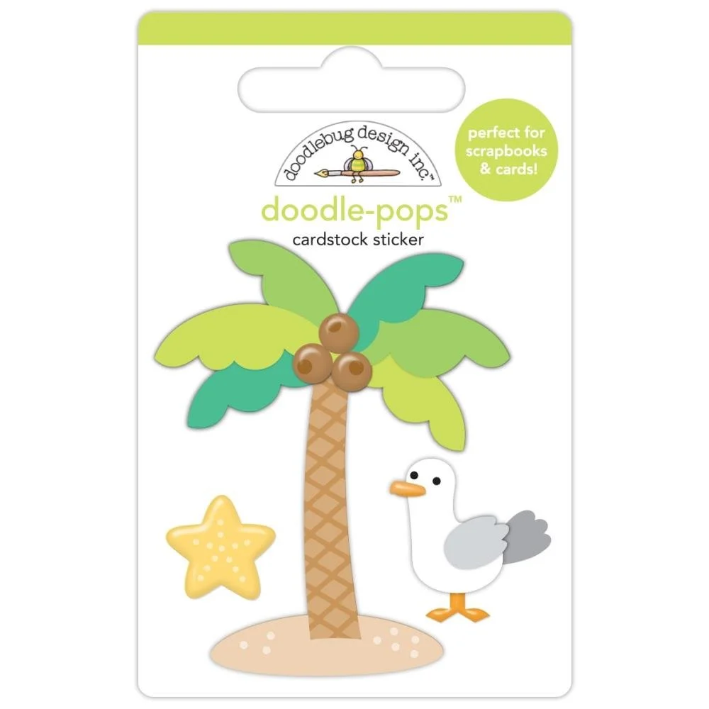 Doodlebug Summer Fun Doodlepop Sticker Palm Beach