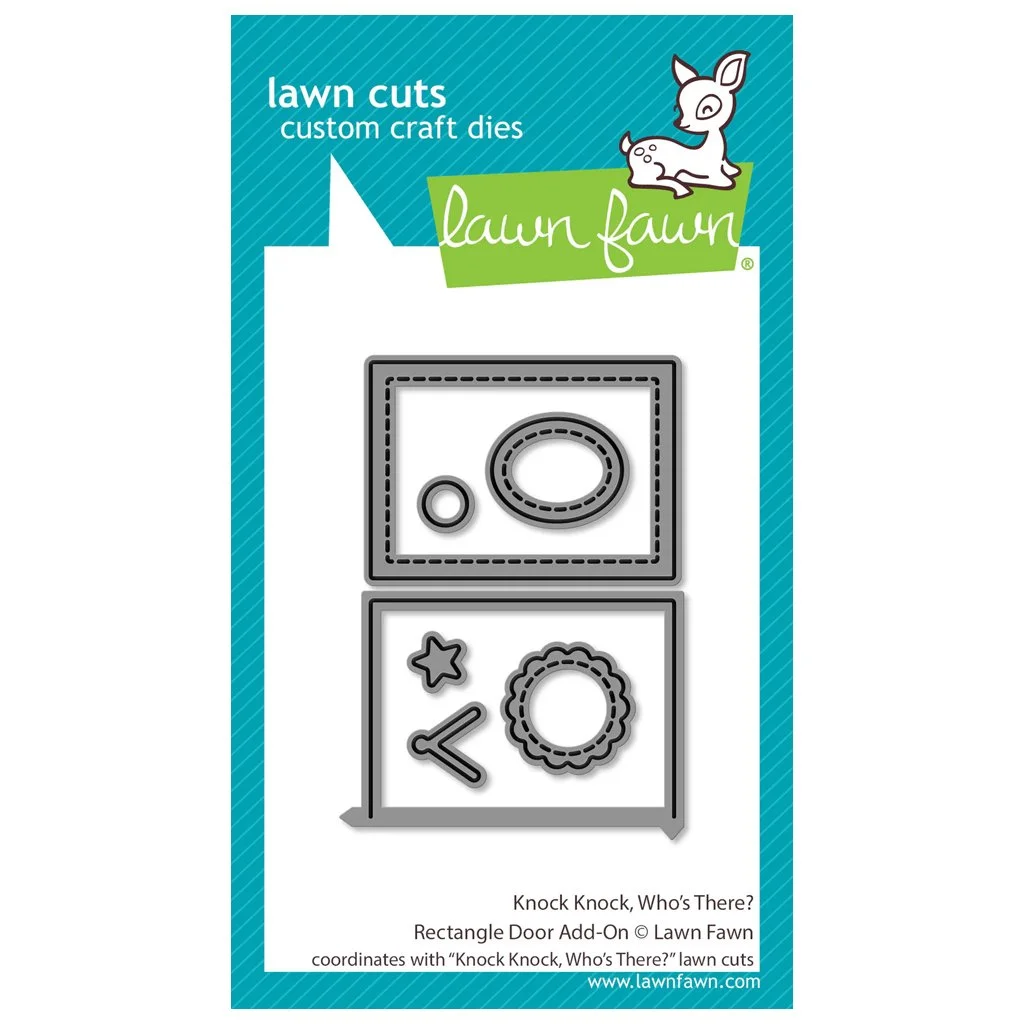 Lawn Fawn Lawn Cuts Knock, Knock Who's There? Rectangle Door Add-on
