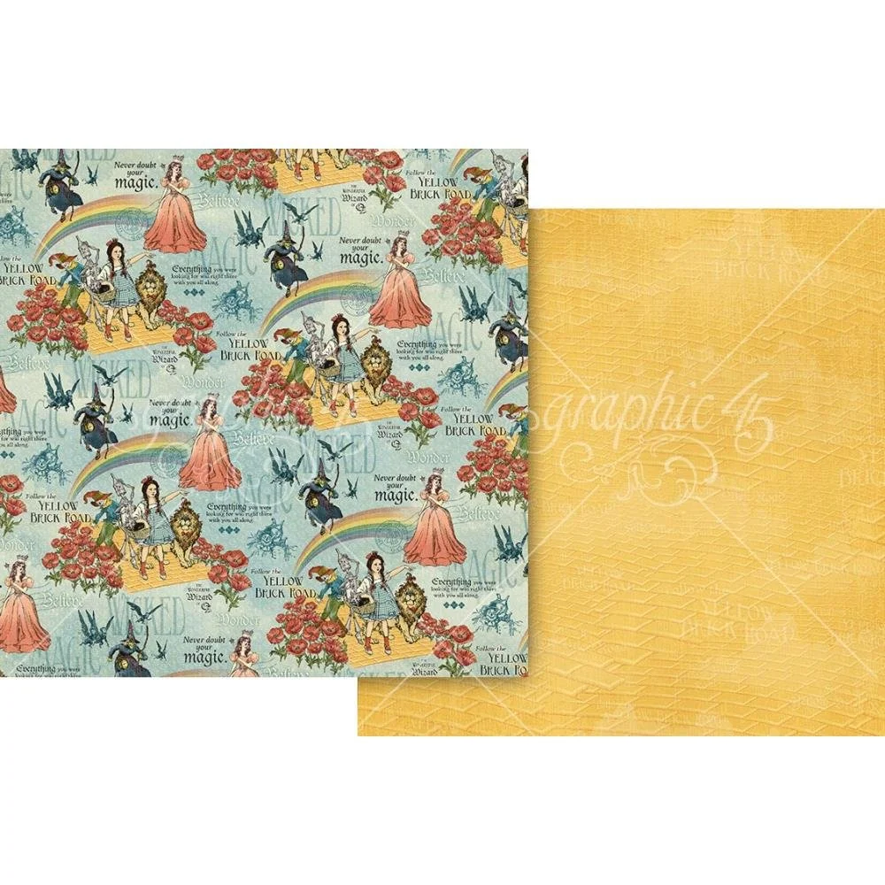Graphic 45 Wonder Of Oz 12" x 12" Paper Never Doubt Your Magic