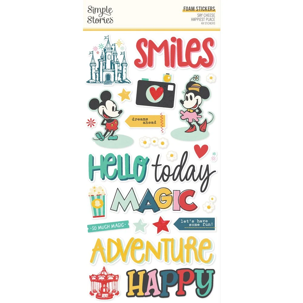 *Pre-Order* Simple Stories Say Cheese Happiest Place Foam Stickers