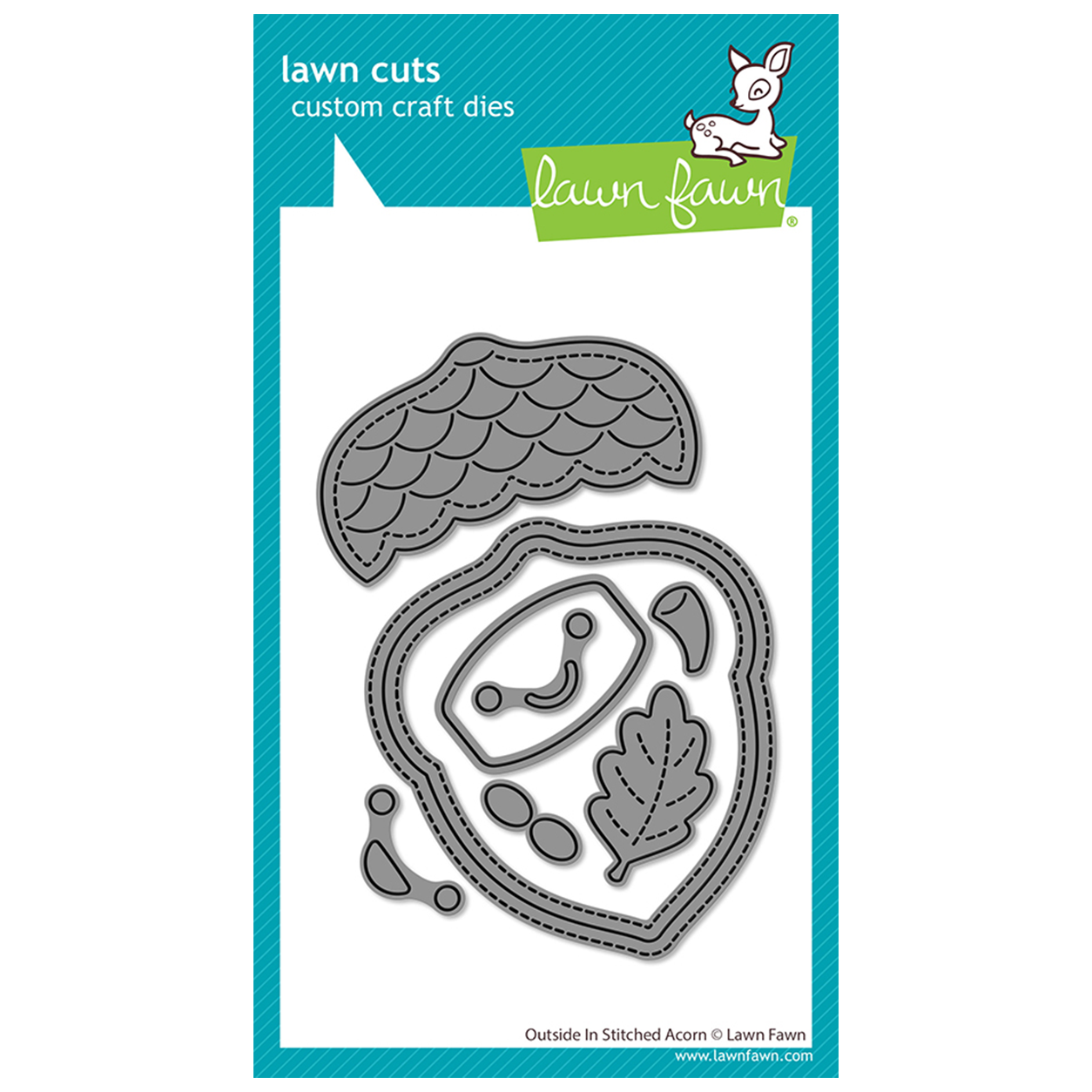 Lawn Fawn outside in stitched acorn