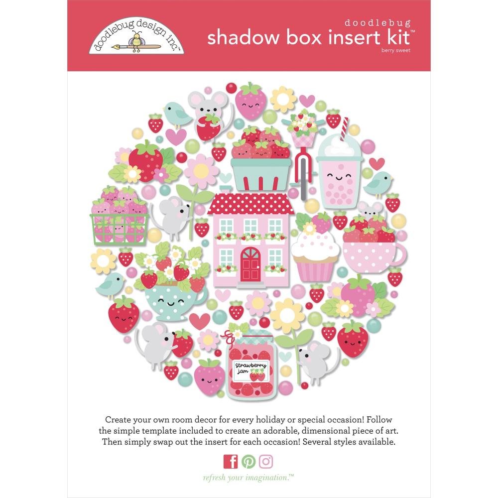 Doodlebug Berry Sweet Shadow Box Insert