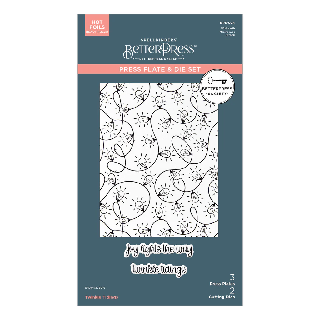 Spellbinders Twinkle Tidings Press Plate & Die Set