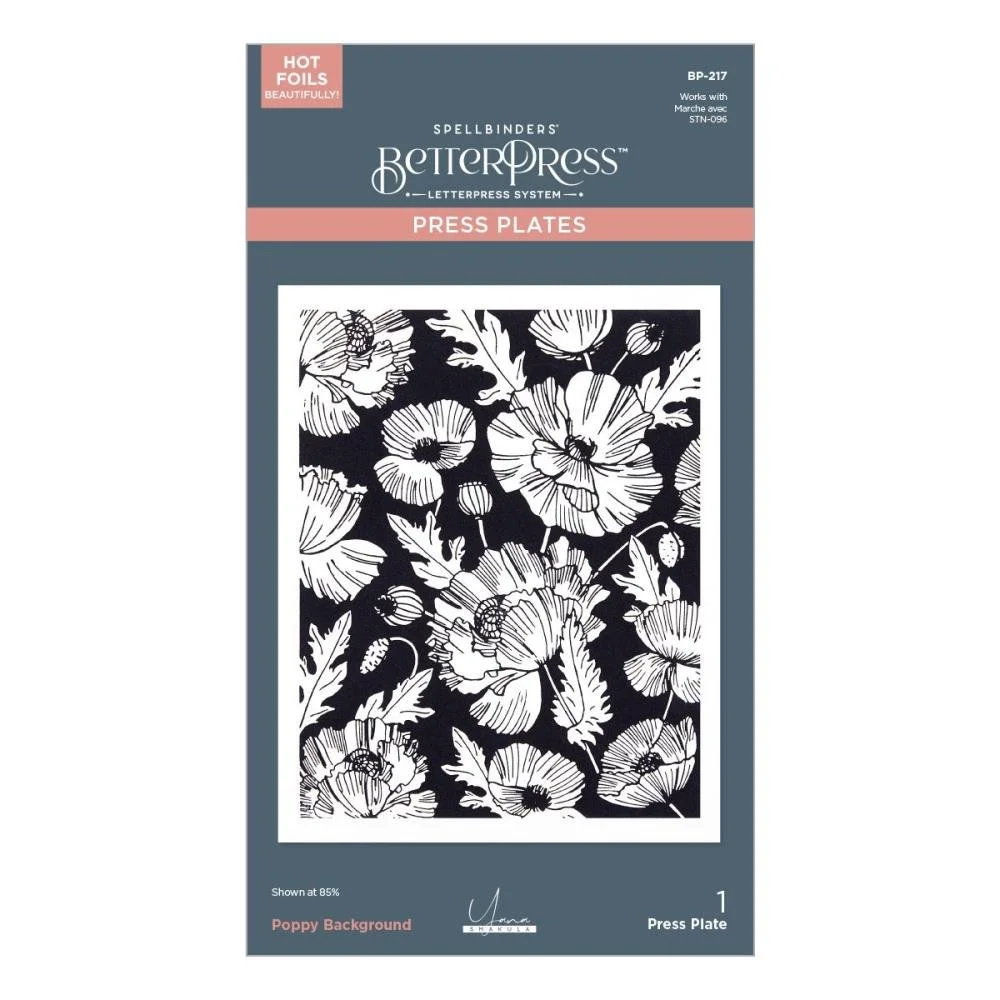 Spellbinders Betterpress Poppy Background Plate