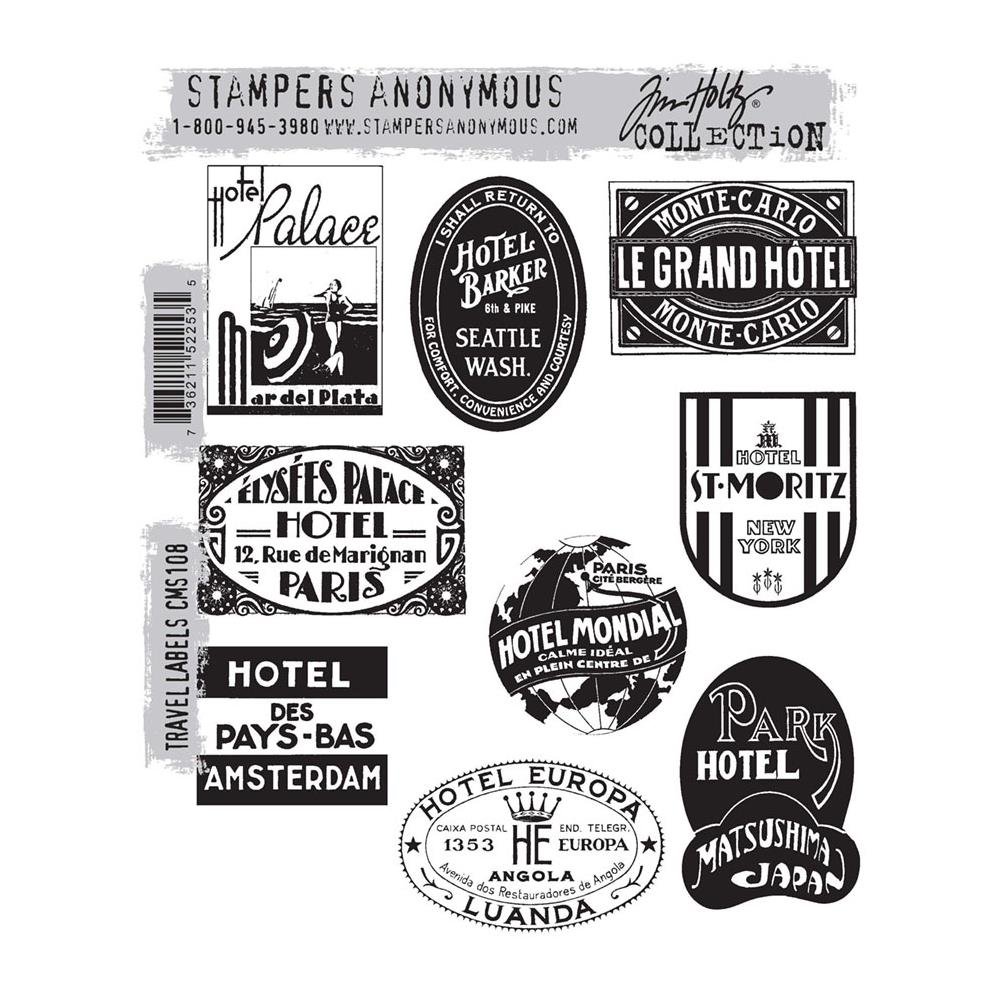 Tim Holtz Cling Stamps Travel Labels